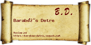 Barabás Detre névjegykártya